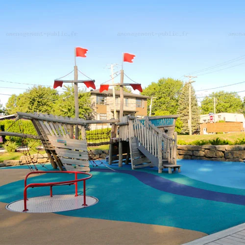 Revêtement d’aire de jeux extérieure en moquette aiguilletée